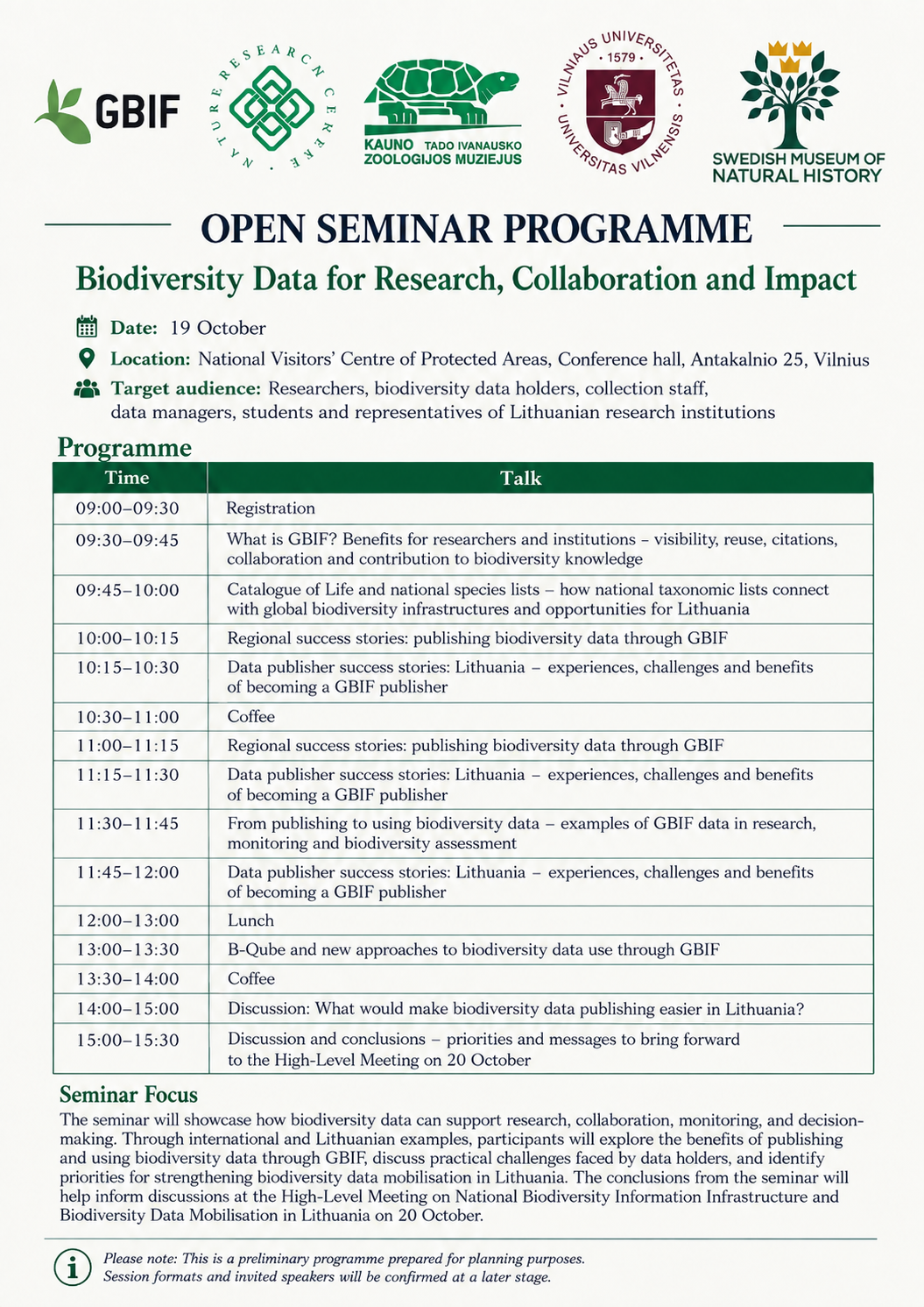 19 Biodiversity seminar program